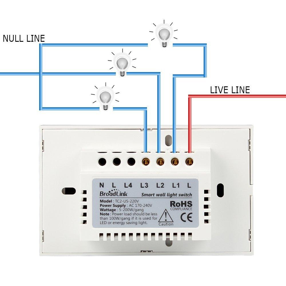 Công tắc cảm ứng điều khiển từ xa Broadlink TC2US-3