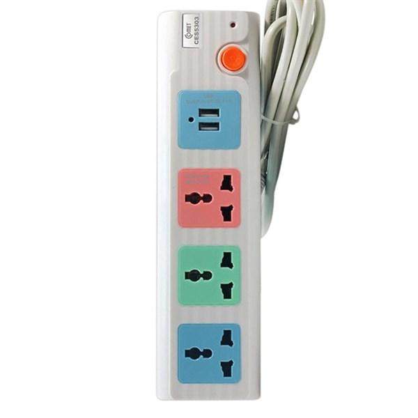 Ổ cắm nối dài kèm cổng USB Comet CES5303 (3 ổ, 2 ổ USB, dây 3m)