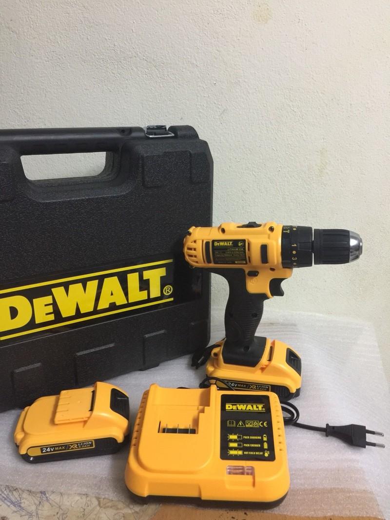 MÁY KHOAN PIN CÓ BÚA 24V DEWALT (kèm 2pin)