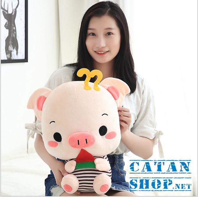 Gối mền heo dấu hỏi 3 trong 1 siêu cute , nỉ nhung cực mịn, chăn gối văn phòng, gấu bông kèm mền, quà tặng