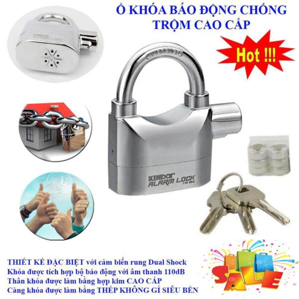 Khóa Chống Trộm Có Còi Báo Động, Mua Ngay Ổ Khóa Báo Động Chống Trộm Thông Minh, Chất Liệu Thép Inox Chống Cắt Cao Cấp, Còi Hú To Chống Trộm
