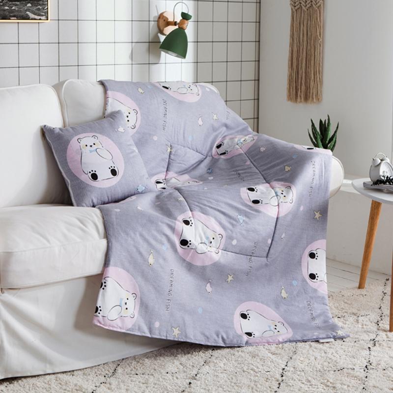 Bắc Âu Tối Giản 100% Cotton Đa Chức Năng Hai Trong Một Đệm Tựa Chăn Điều Hòa Gối Ôm