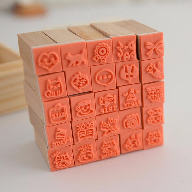 Hộp con dấu Happy Life - 25pcs