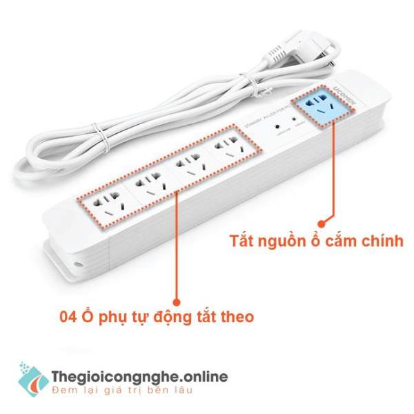 Ổ cắm điện Thông Minh, 01 ổ Chính, 04 ổ Phụ - CAO CẤP