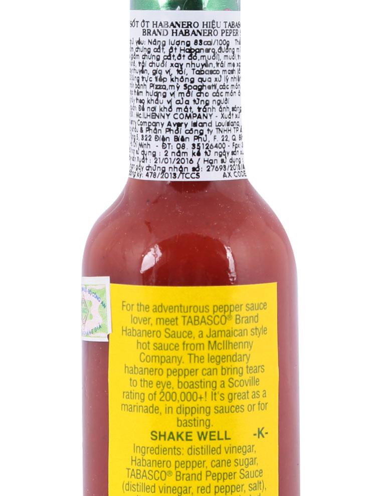 Sốt Ớt Tabasco Habanero 60ml
