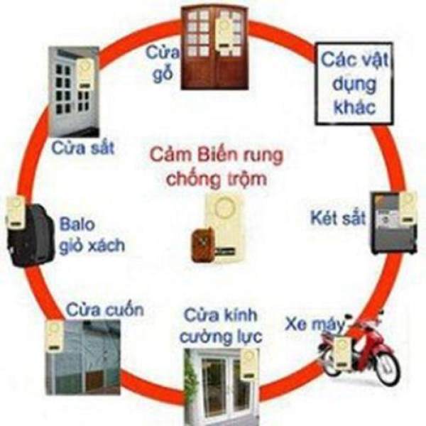 chuong bao dong tu xa, Máy chống trộm đột nhập, Báo động chống trộm cảm biến rung và điều khiển từ xa, Thiết bị báo trộm gia đình ( báo động cửa - oto - xe máy - xe đạp điện - Két sắt ... và các vật dụng khác) Hàng công ty loại xịn.