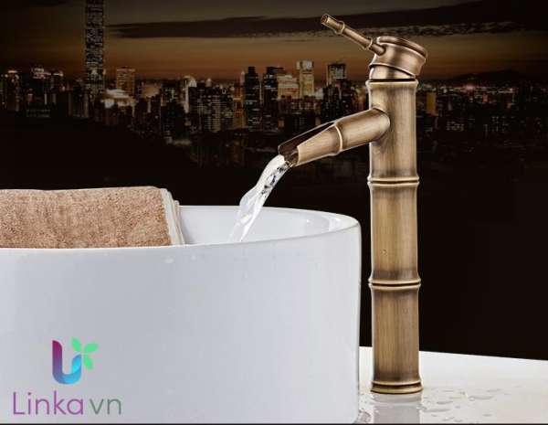 Vòi rửa lavabo đồng nghệ thuật VOI001 – Mô hình thân tre nhã nhặn