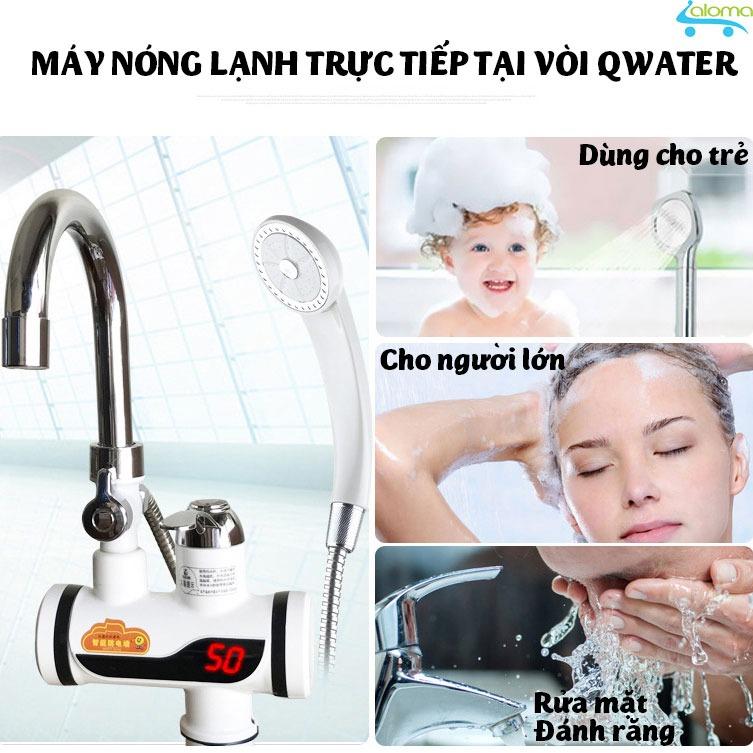 Máy làm nóng nước trực tiếp tại vòi có vòi rửa và vòi sen QWater RX-04