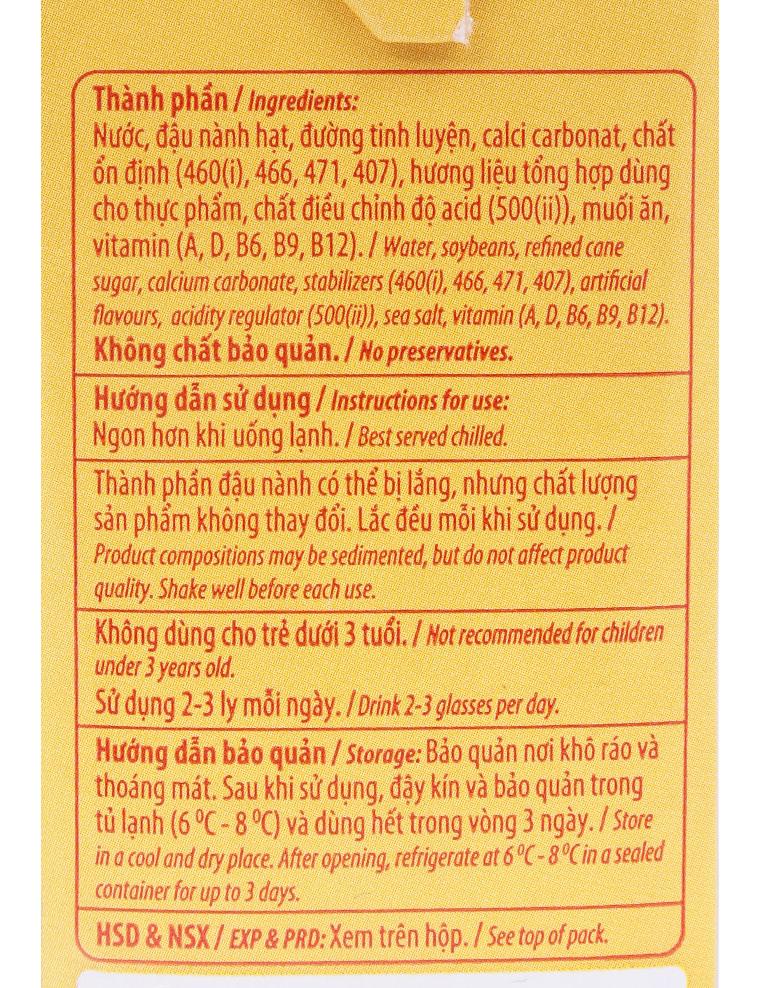 Sữa đậu nành gấp đôi canxi Vinamilk hộp 1L