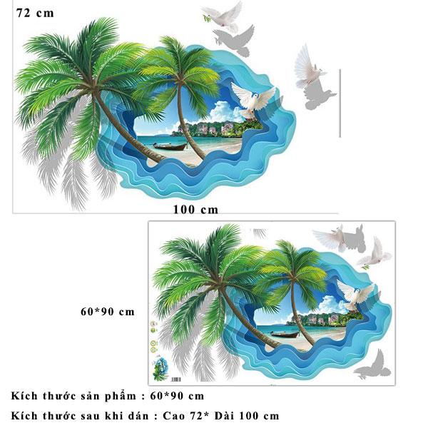 Decal bãi biển hawai XL8310