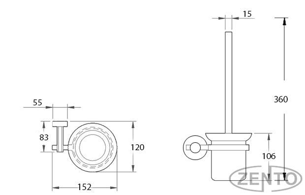 BỘ CHỔI CỌ TOILET ZENTO HA4644