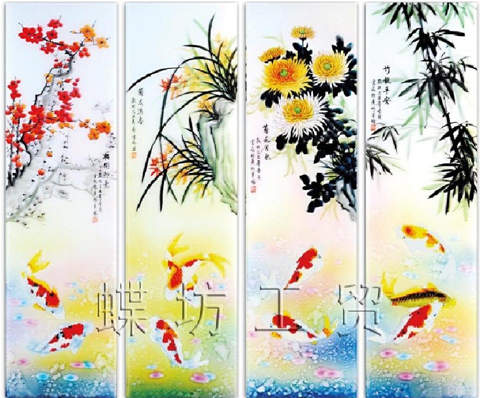 Tranh thêu chữ thập tứ quý- DLH-YA841