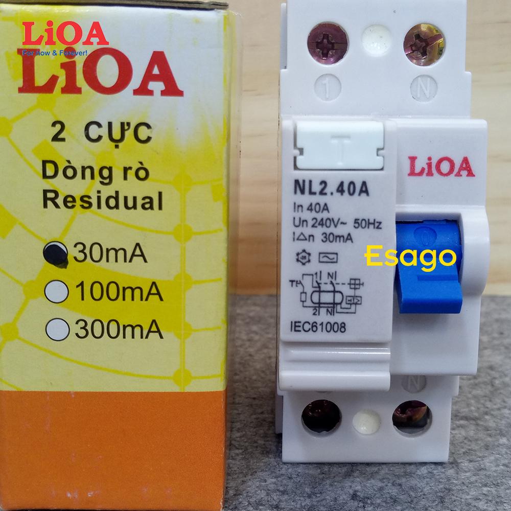 Cầu dao tự động 2 cực 4,5KA LIOA MCB2040