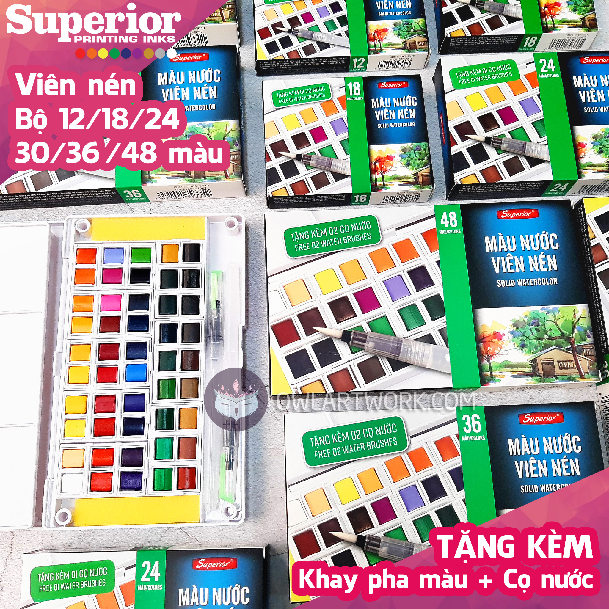 Màu Nước Superior 18 Màu