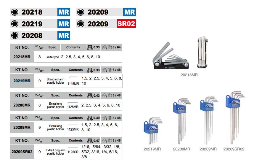 Bộ chìa lục giác Kingtony 20209MR