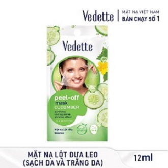 Mặt Nạ Lột Nhẹ Dưỡng Da Vedette Dưa Leo 12ml