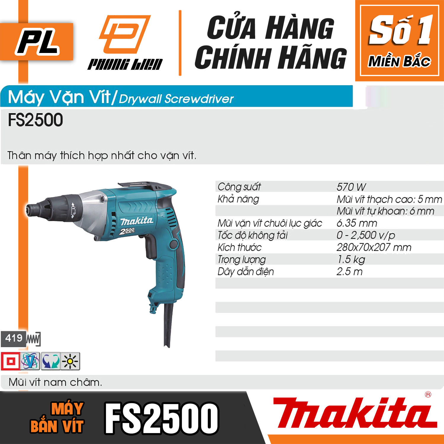 Máy bắt vít Makita FS2500