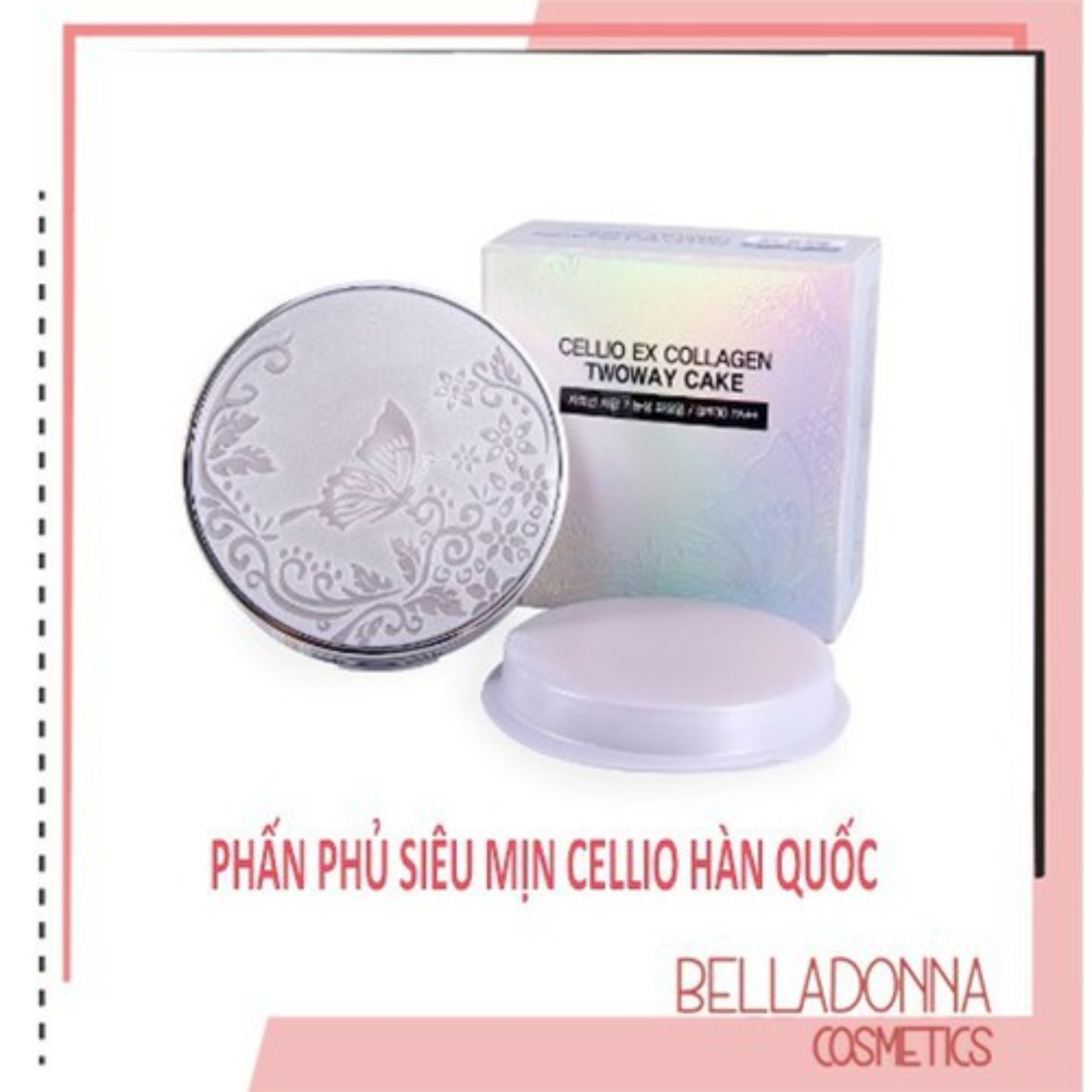 Phấn Phủ Siêu Mịn Cho Da Dầu Cellio Shining Ex Twoway Cake 12g
