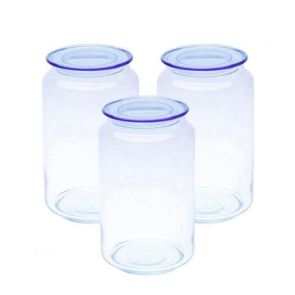 Bộ 3 hũ thủy tinh Rondo Ice Blue Luminarc L0364 1L