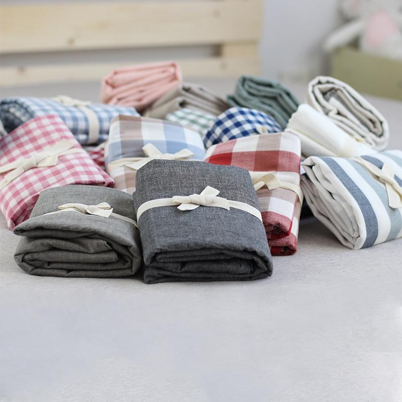 Không In Bông Giặt Nước Vỏ Gối Tốt 100% Cotton Màu Kẻ Sọc 100% Cotton Vỏ Gối Giản Lược 48*74 Cặp Duy Nhất