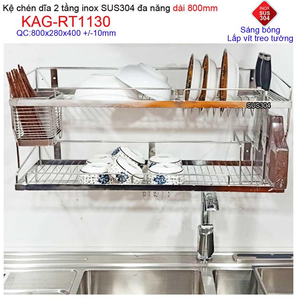 KỆ CHÉN DĨA 8T INOX ROCA KAG-RT1130