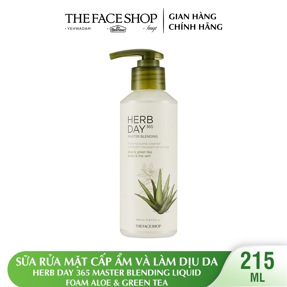 Sữa rửa mặt Herb Day 365 Cleansing Foam Aloe The Face Shop - 170 ml