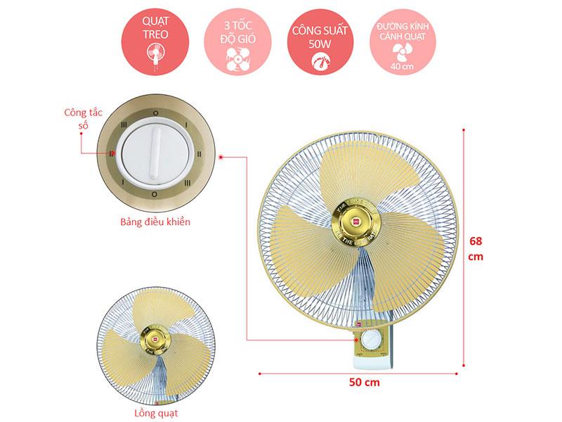 Quạt treo tường KDK M40C