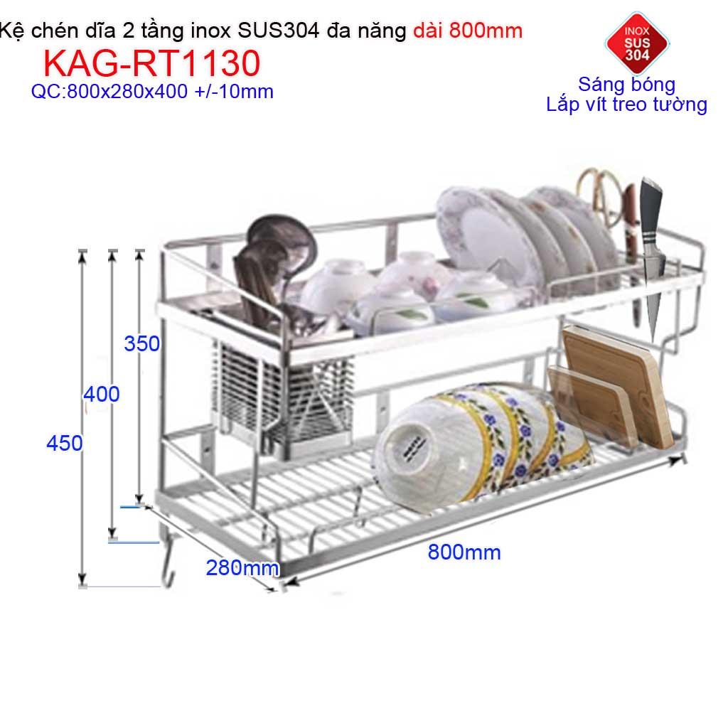 KỆ CHÉN DĨA 8T INOX ROCA KAG-RT1130