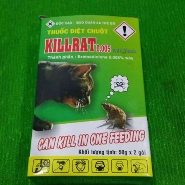 Thuốc diệt chuột Killrat - hộp 100gr 2 gói (không cần trộn thức ăn)