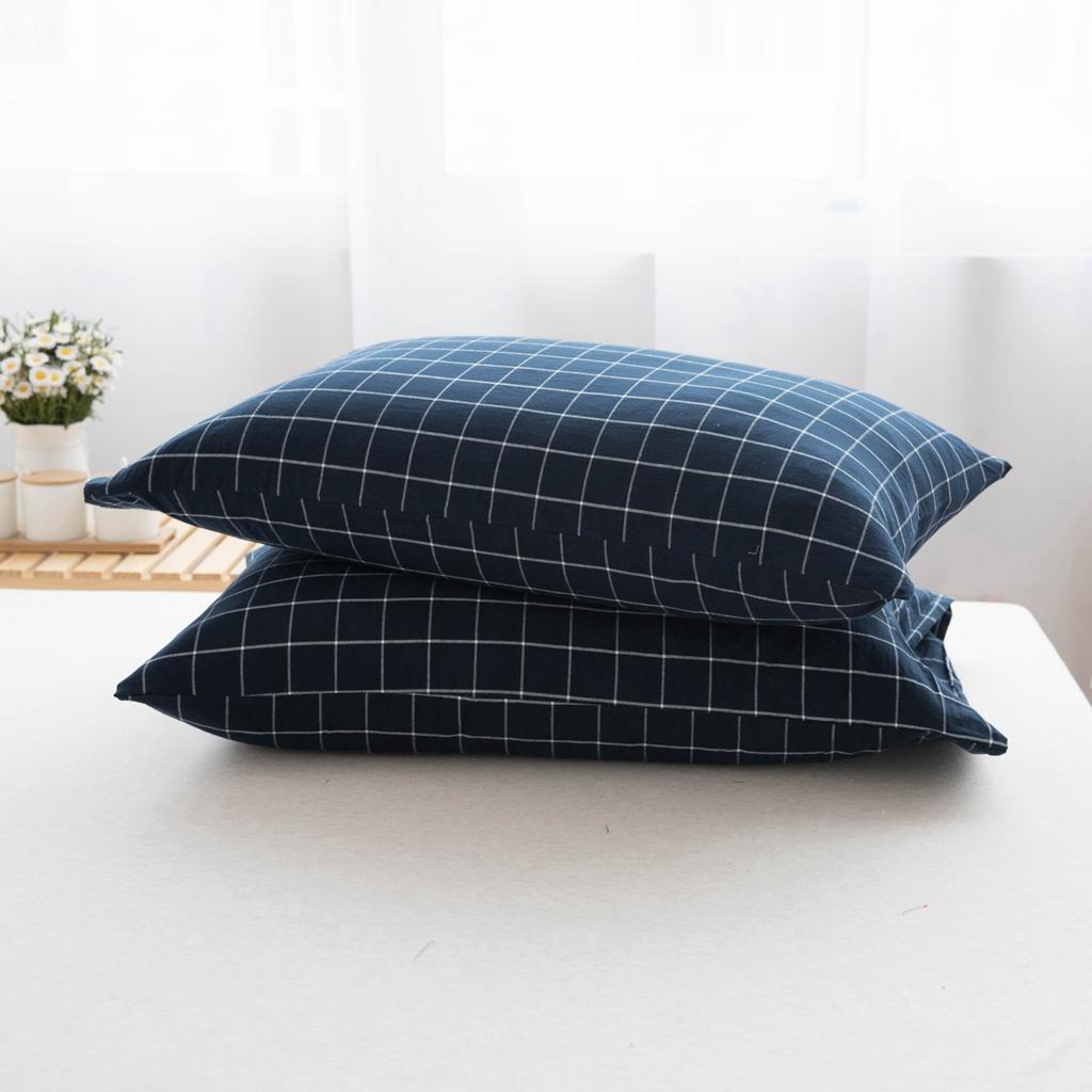 Phong Cách Nhật Bản Chất Lượng Tốt 100% Cotton Vỏ Gối Đơn 100% Cotton Không In Bông Giặt Nước Vỏ Gối Đơn Chiếc 4874 Cm Giản Lược Vân Sọc