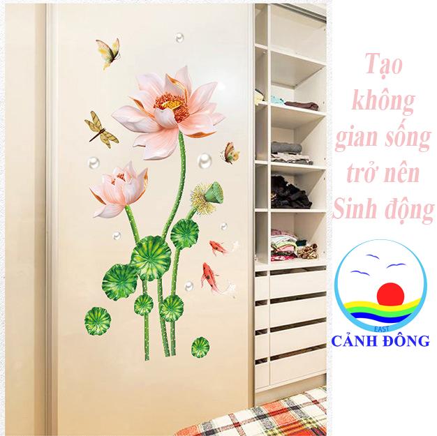 Đồng hồ tranh hoa sen khoe sắc