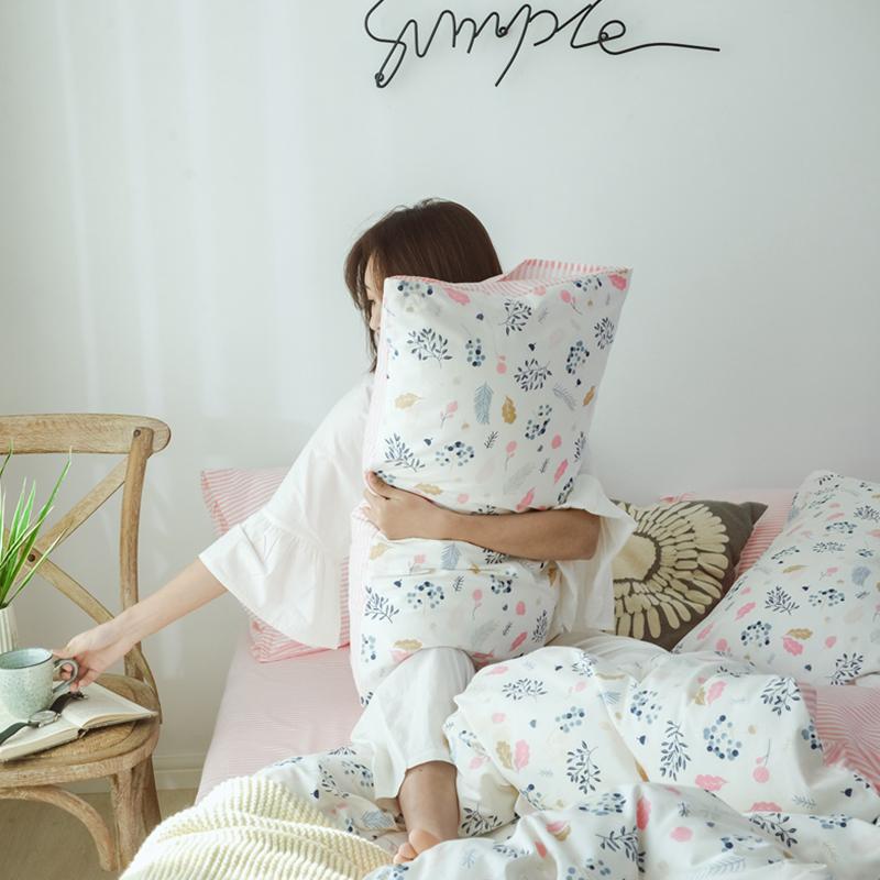 Một Cặp 100% Cotton Vỏ Gối Vỏ Gối Sắc Xanh Thiên Nhiên Học Sinh 100% Cotton Người Lớn Của Phụ Nữ 100% Cotton Đơn Gối Với Bộ Ruột Gối