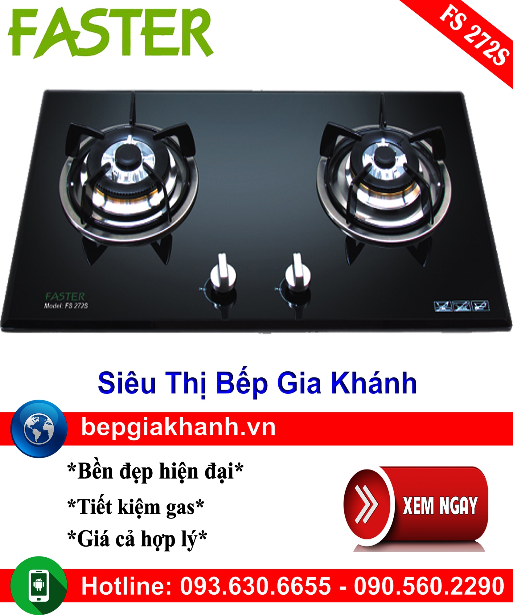 Bếp gas âm Faster FS-272S