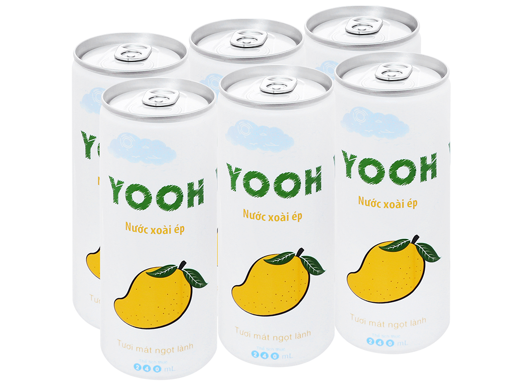 Nước ép xoài Yooh 240ml lốc 6 lon