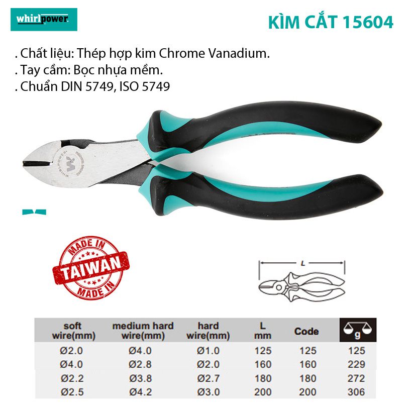 Kìm cắt Whirl Power 15604-21-200, 8"