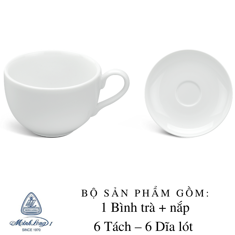 Bình trà 1.1 L + nắp Jasmine Lys Trắng Ngà