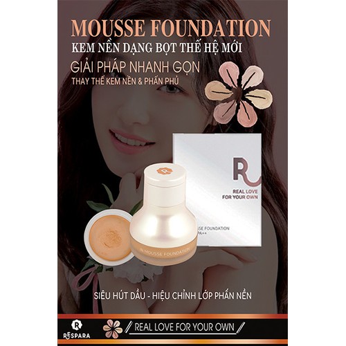 Phấn Tươi Dạng Bọt Mướt Mịn RESPARA Mousse Foundation SPF50+ PA++ 20g