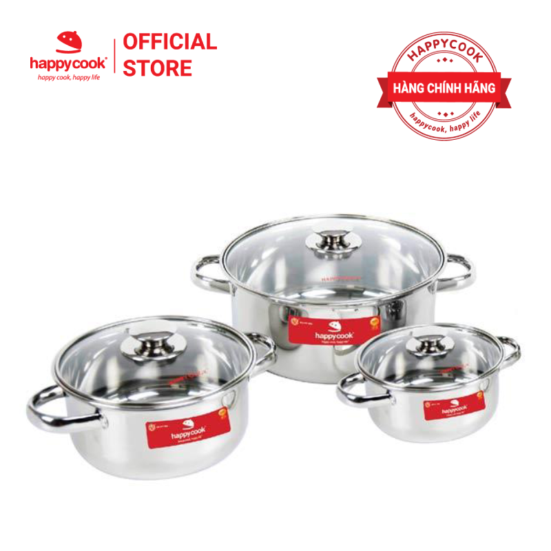 Bộ 3 nồi inox Happy Cook EL-06ICG