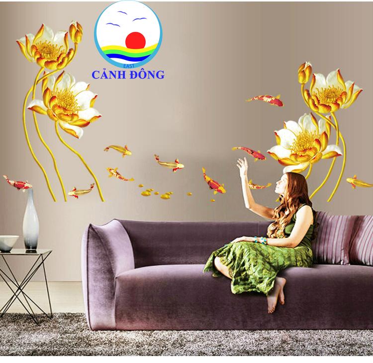 Decal Hoa Sen Vàng Binbin PK137