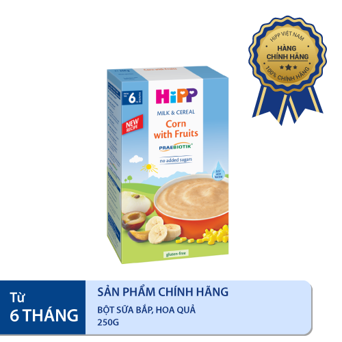Bột ăn dặm Hipp hoa quả sữa bắp 2953 6th+