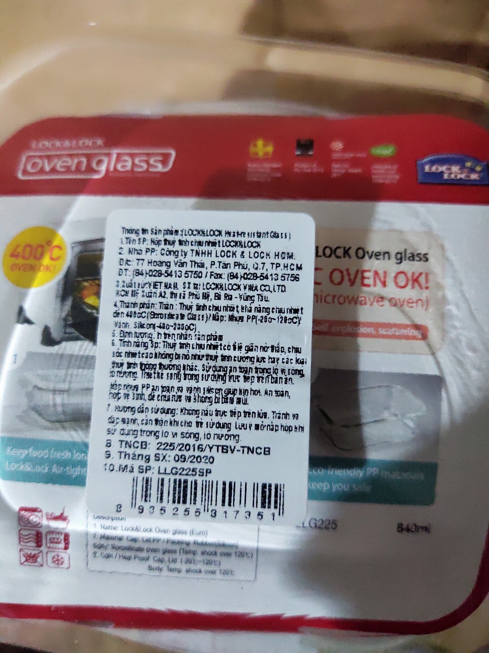 HỘP THỦY TINH VUÔNG LOCK&LOCK LLG225SP