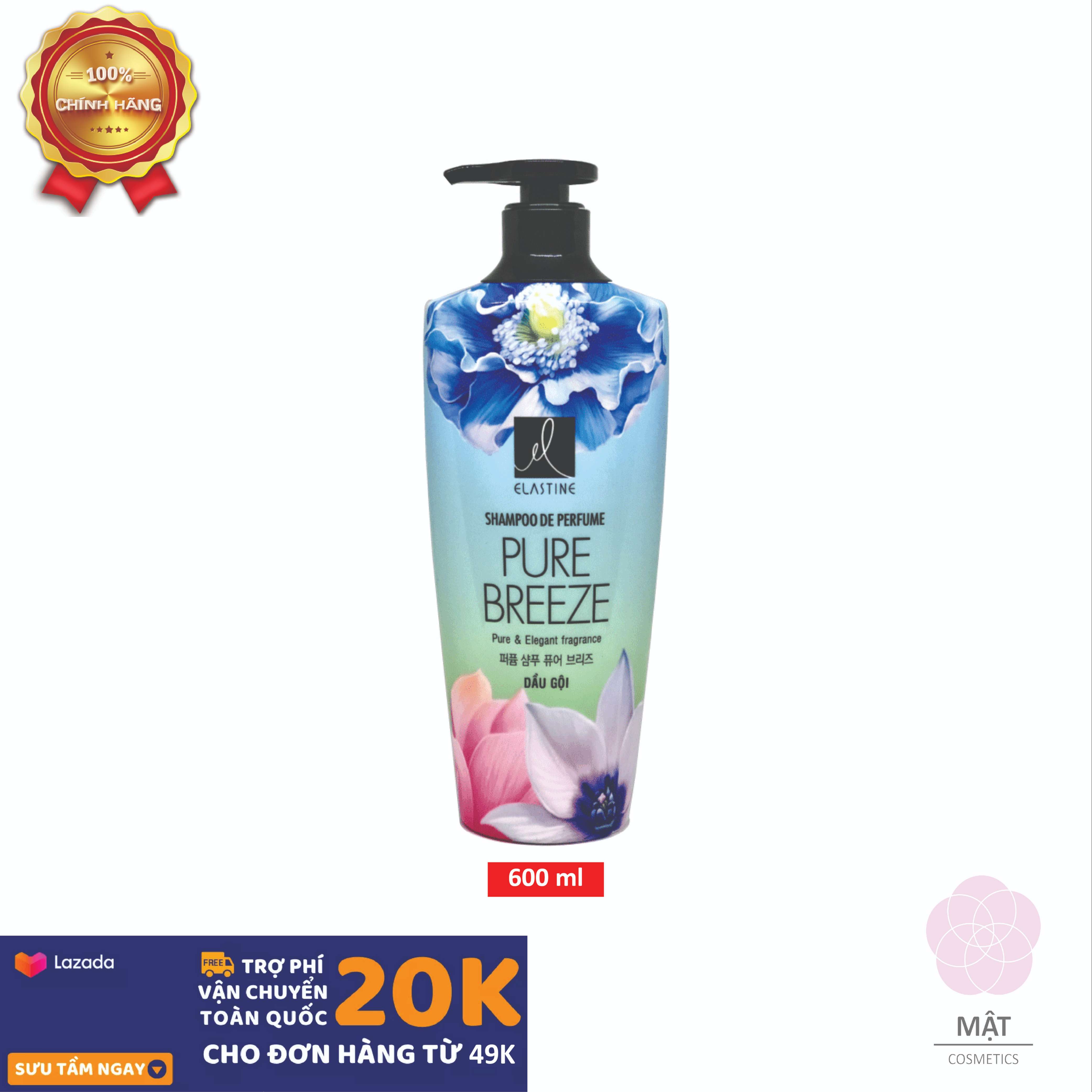 Dầu Gội Dưỡng Tóc Hương Nước Hoa Elastine Pure Breeze 600ml