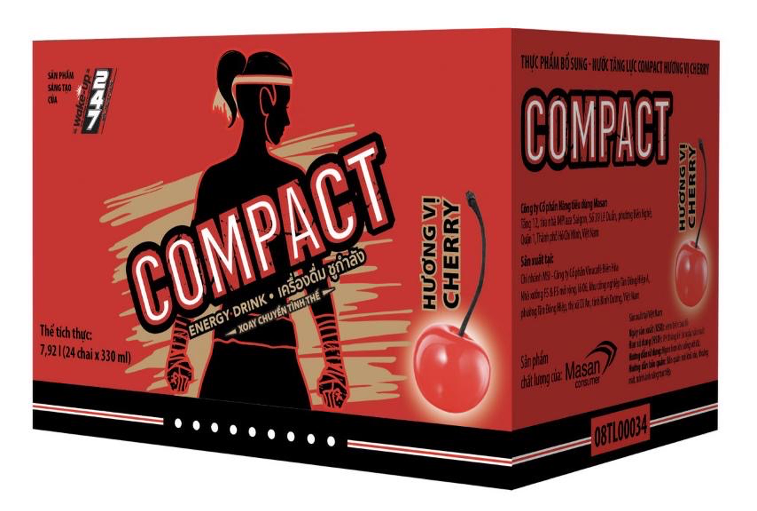 Nước tăng lực Compact 330ml thùng 24 chai