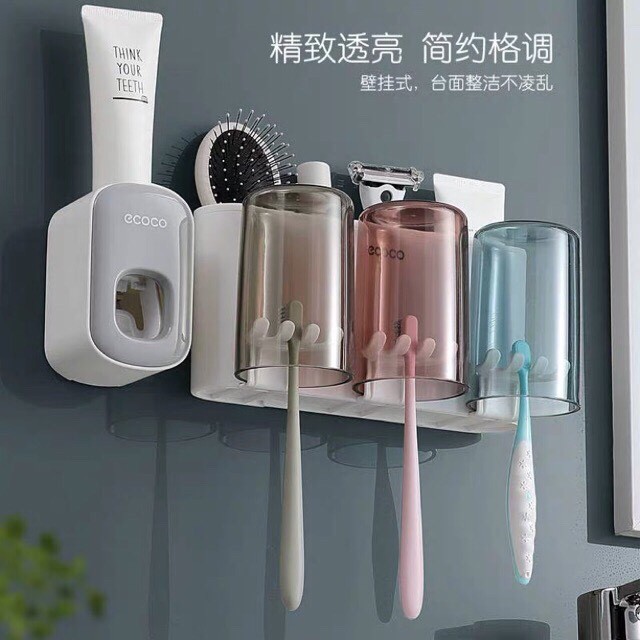 GIÁ ĐỂ BÀN CHẢI KÈM CỐC ECOCO 9266