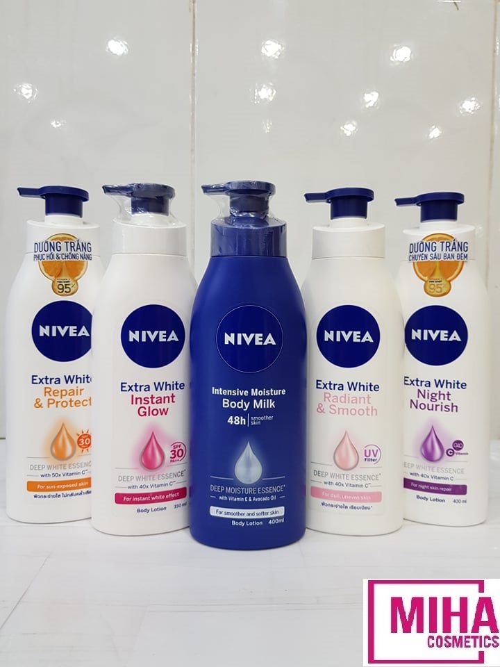 Sữa Dưỡng Thể Dưỡng Trắng Giúp Phục Hồi Tác Hại Tia UV Nivea White & Repair UV Body Lotion 400ml