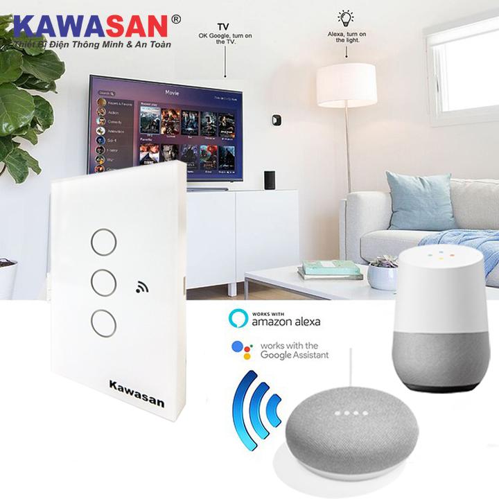 Công tắc cảm ứng chạm Kawa CT3-Wifi(B/W)