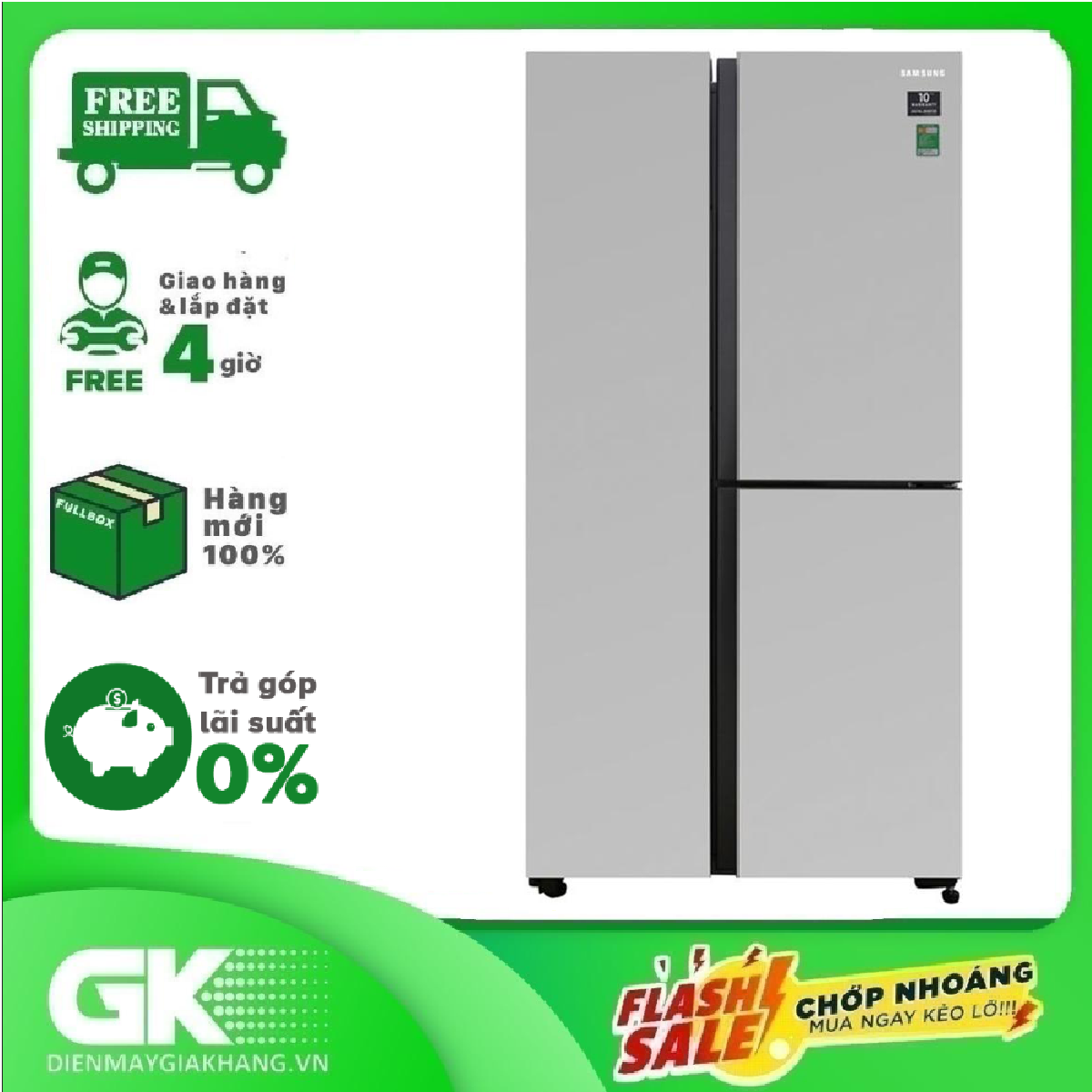 Tủ lạnh SAMSUNG SBS RS63R5571SL/SV 634L