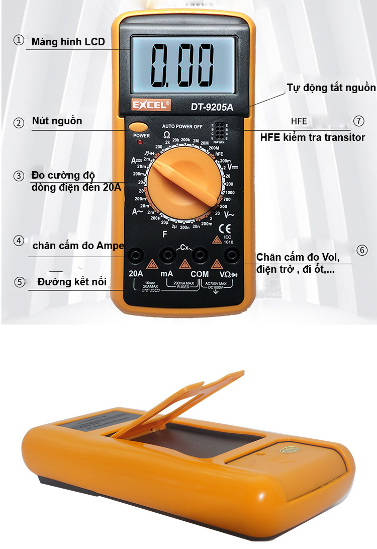 Dụng cụ đo điện EXCEL DT-9205B