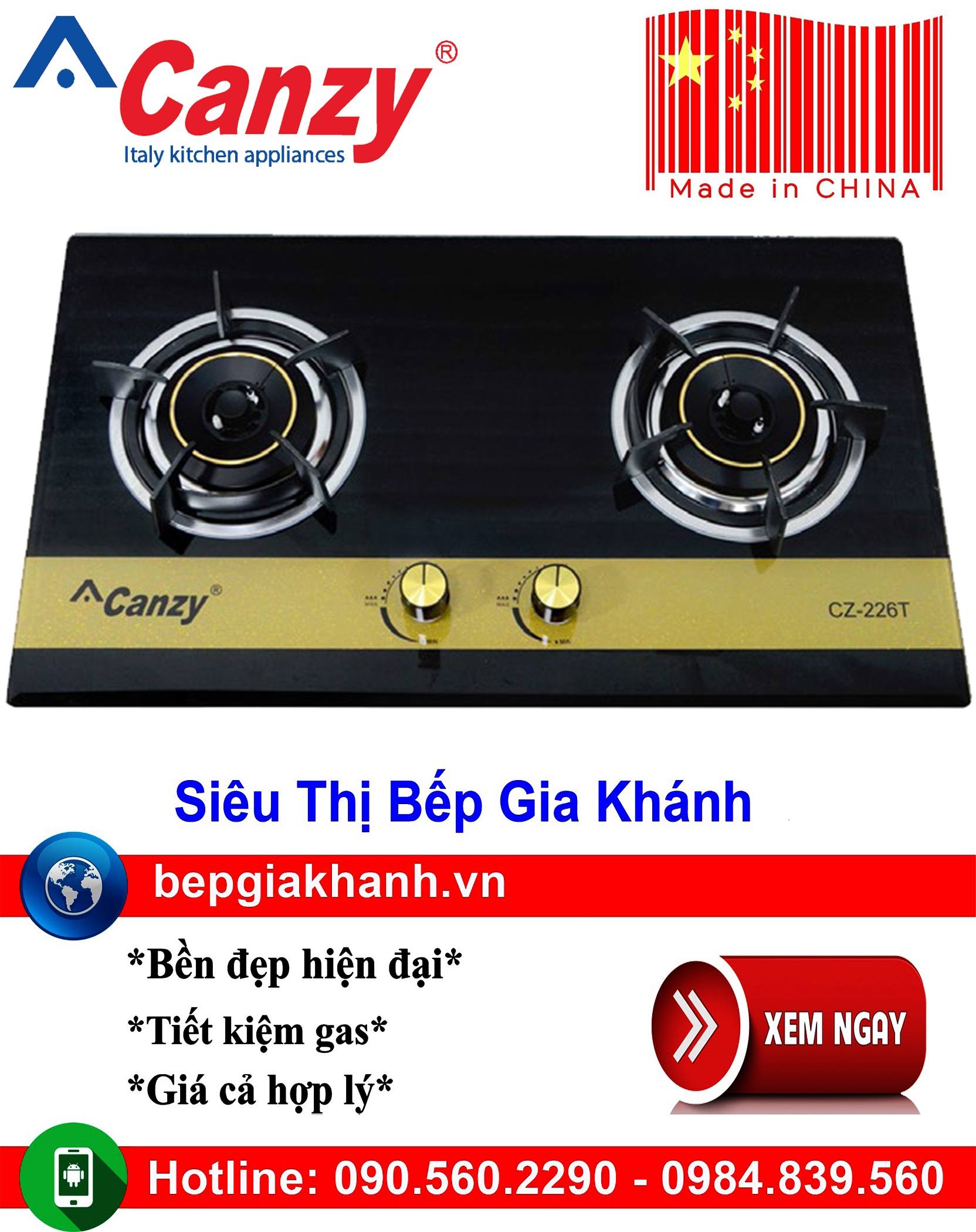 Bếp gas âm Canzy CZ 226T