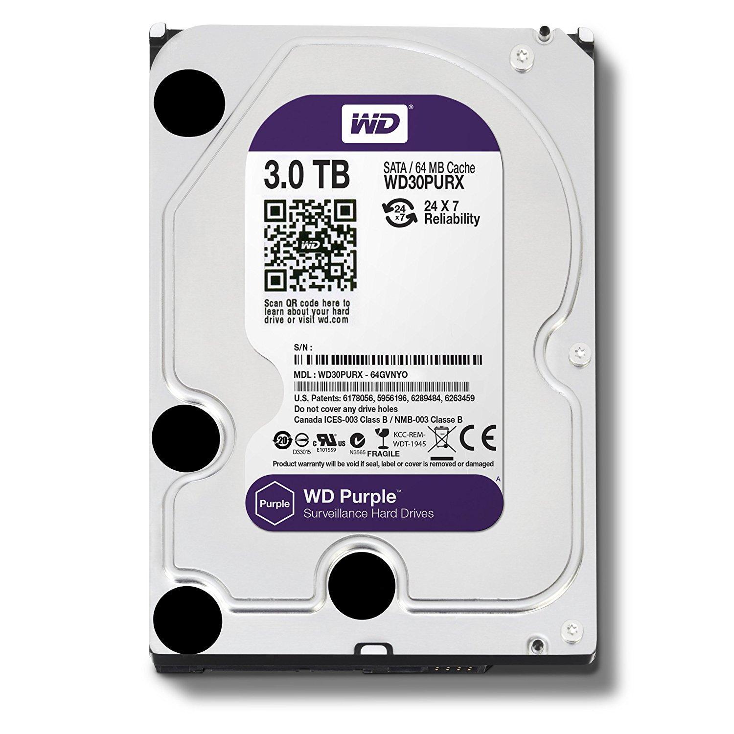 Ổ cứng HDD Western Digital 3TB Purple WD30PURX Series SATA3 for Camera